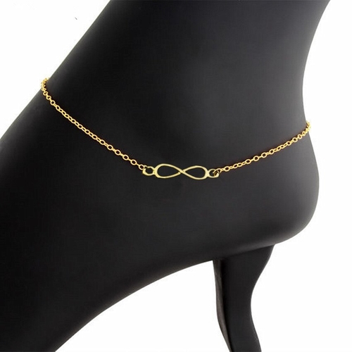 Simple Infinite Love Anklet Bracelet Gold Silver