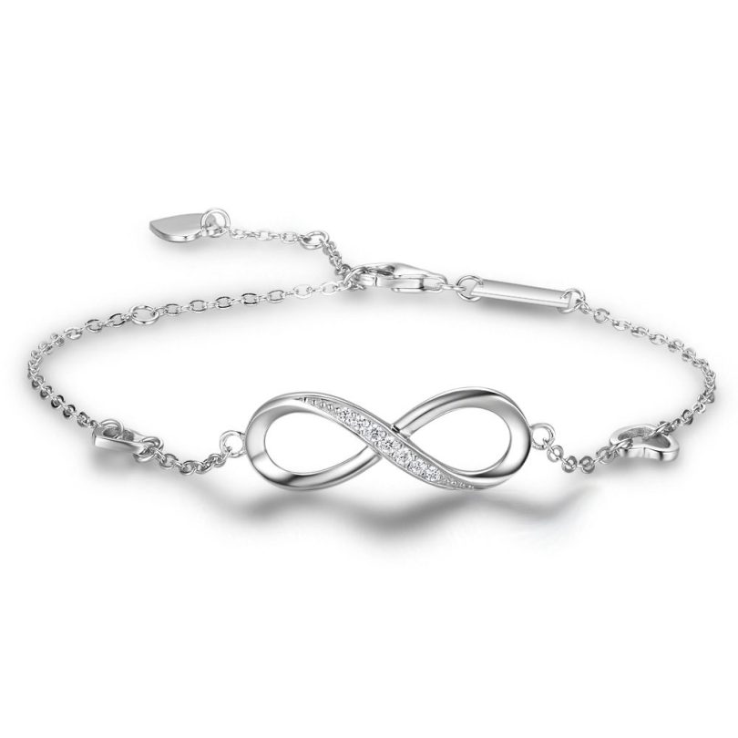 Silver infinity love bracelet